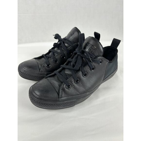 Converse Low Top Sneakers Black 8 Neoprene Gothic Goth Gothcore Black on Black - Picture 1 of 9